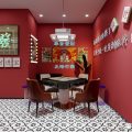 深圳福田皇崗棋牌室紅色麻將館裝修設(shè)計(jì)