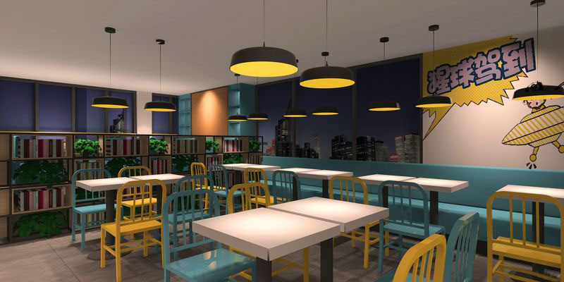 深圳龍華民治快餐店墻面廣告畫裝修設(shè)計(jì)