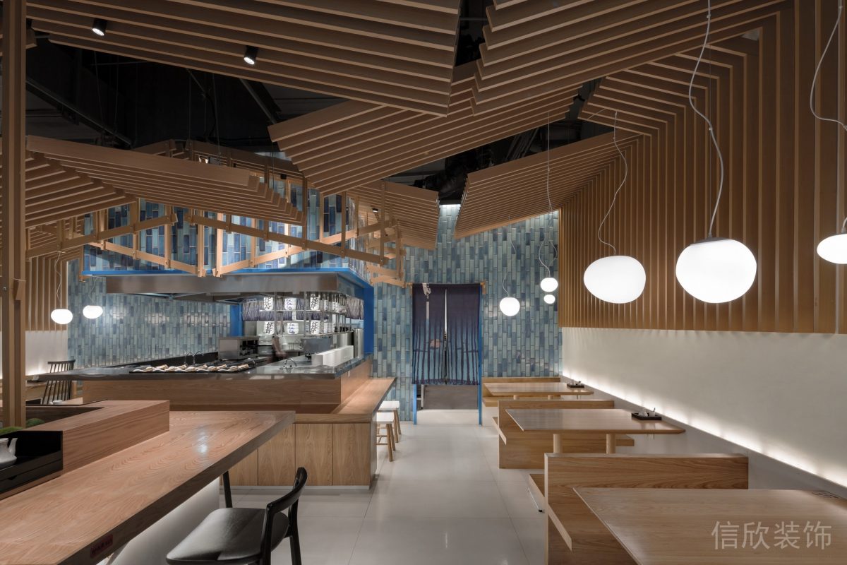 深圳羅湖區(qū)桂圓面館餐廳全景裝修設計