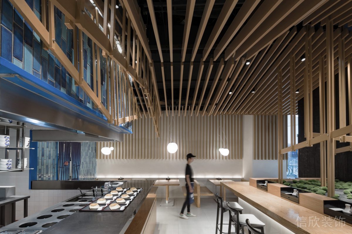 深圳羅湖區(qū)桂圓面館開放式操作廚房裝修設計