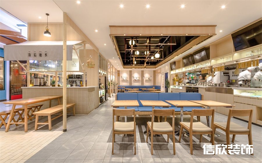 深圳羅湖筍崗牛腩飯快餐店八人座裝修設(shè)計(jì)