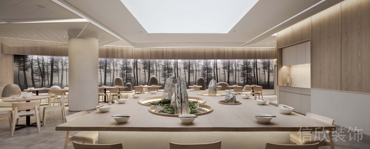 深圳羅湖萬象城開開面館中間大方桌裝修設(shè)計