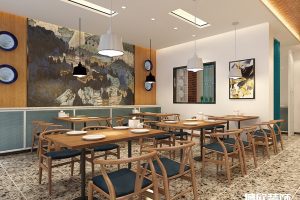 深圳南山區(qū)大學(xué)城快餐廳墻面主題畫裝修設(shè)計(jì)