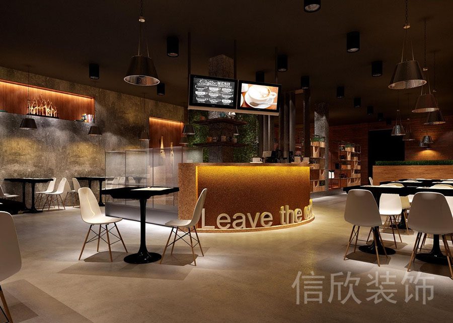 面包店暖色木紋弧形服務(wù)收銀吧臺(tái)