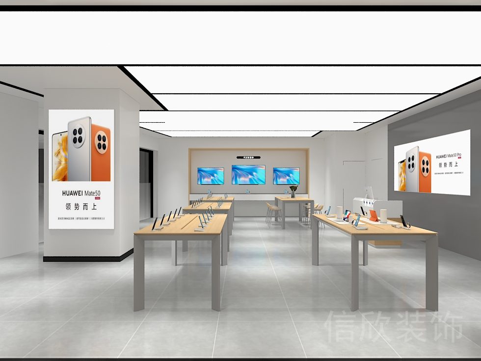 深圳龍華壹方城手機數(shù)碼店灰色墻面裝修