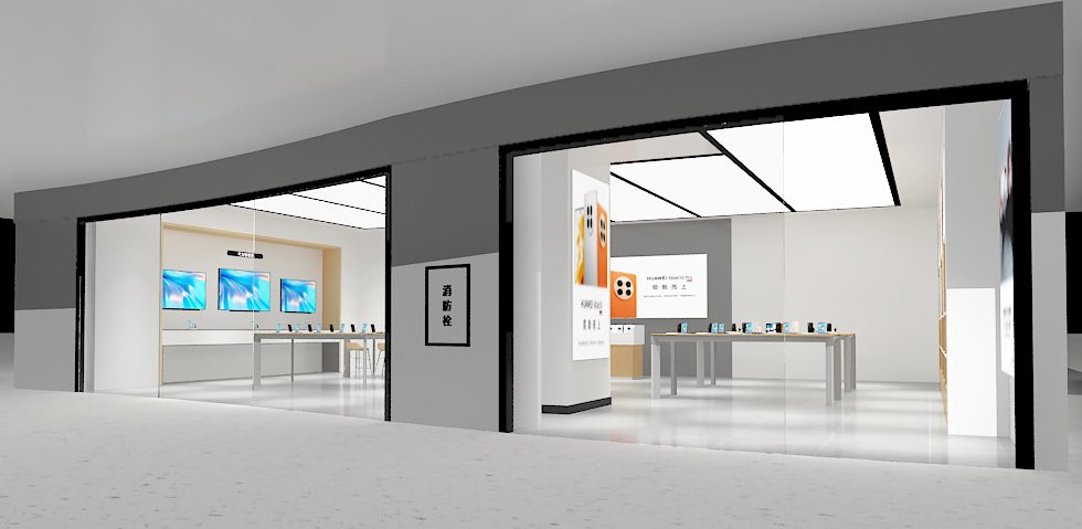 深圳龍華壹方城手機數(shù)碼店門面外觀玻璃門