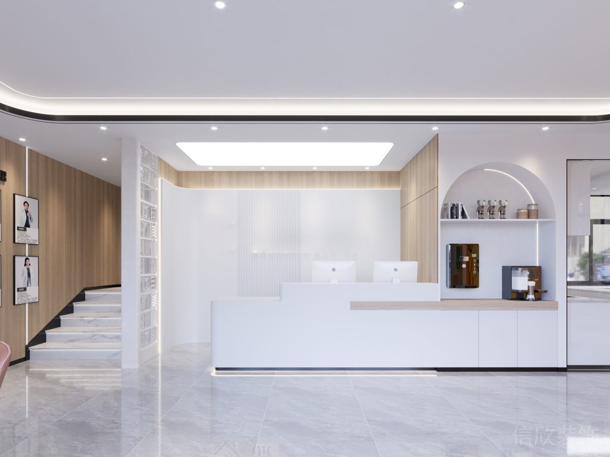 深圳羅湖寶能大廈星洋口腔牙科診所接待臺(tái)裝修