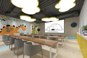新龍大廈伯爾德國際英語教學(xué)沙龍中心培訓(xùn)機(jī)構(gòu)恐龍墻創(chuàng)意藝術(shù)多功能教室