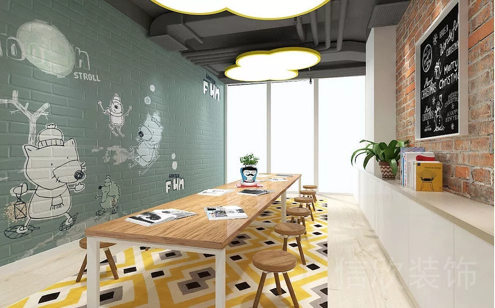 新龍大廈伯爾德國(guó)際英語(yǔ)教學(xué)沙龍中心培訓(xùn)機(jī)構(gòu)恐龍墻大落地玻璃窗教室