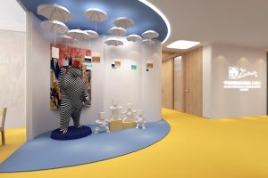 畢加索國際美術教育中心展示區(qū)藍色天花地面設計圖