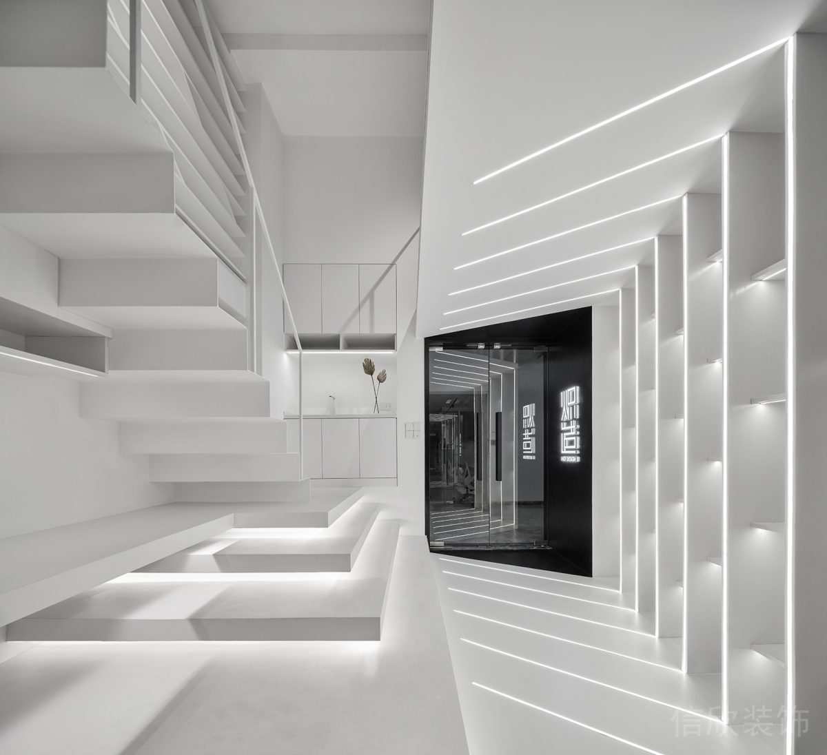 純白科技感風(fēng)格樓梯裝修設(shè)計