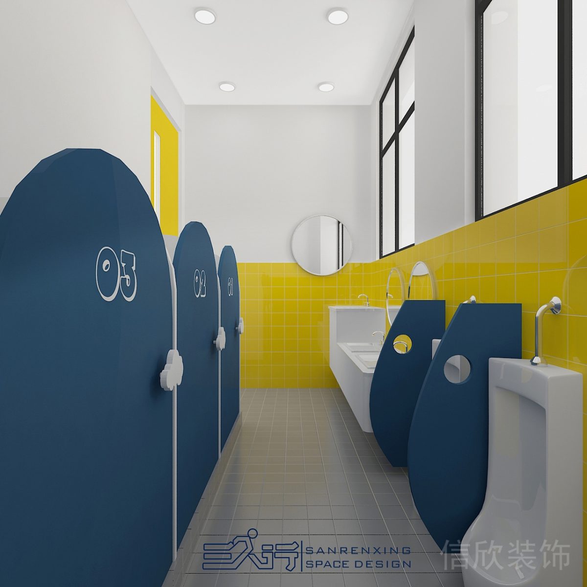 城脈中心貝貝早教中心裝修設(shè)計(jì)強(qiáng)調(diào)色墻漆