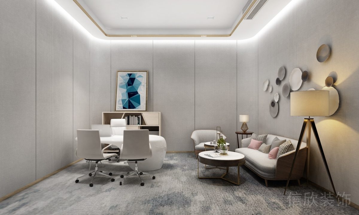 燈芯絨肌理油畫地毯創(chuàng)意洽談室