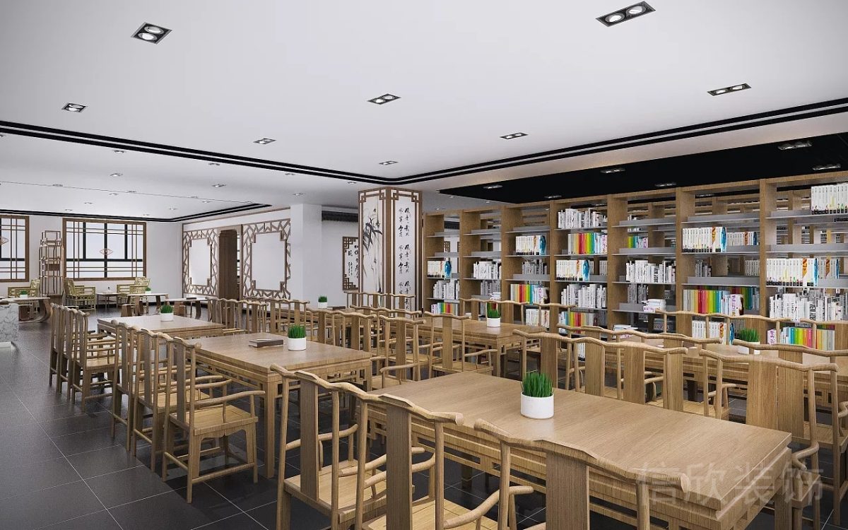 榫卯非遺木質(zhì)家居多人閱讀區(qū)