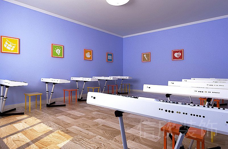 南山區(qū)西麗民企科技園酷迪熊音樂教育培訓(xùn)機(jī)構(gòu)電子鋼琴十人聲樂教室裝修設(shè)計(jì)