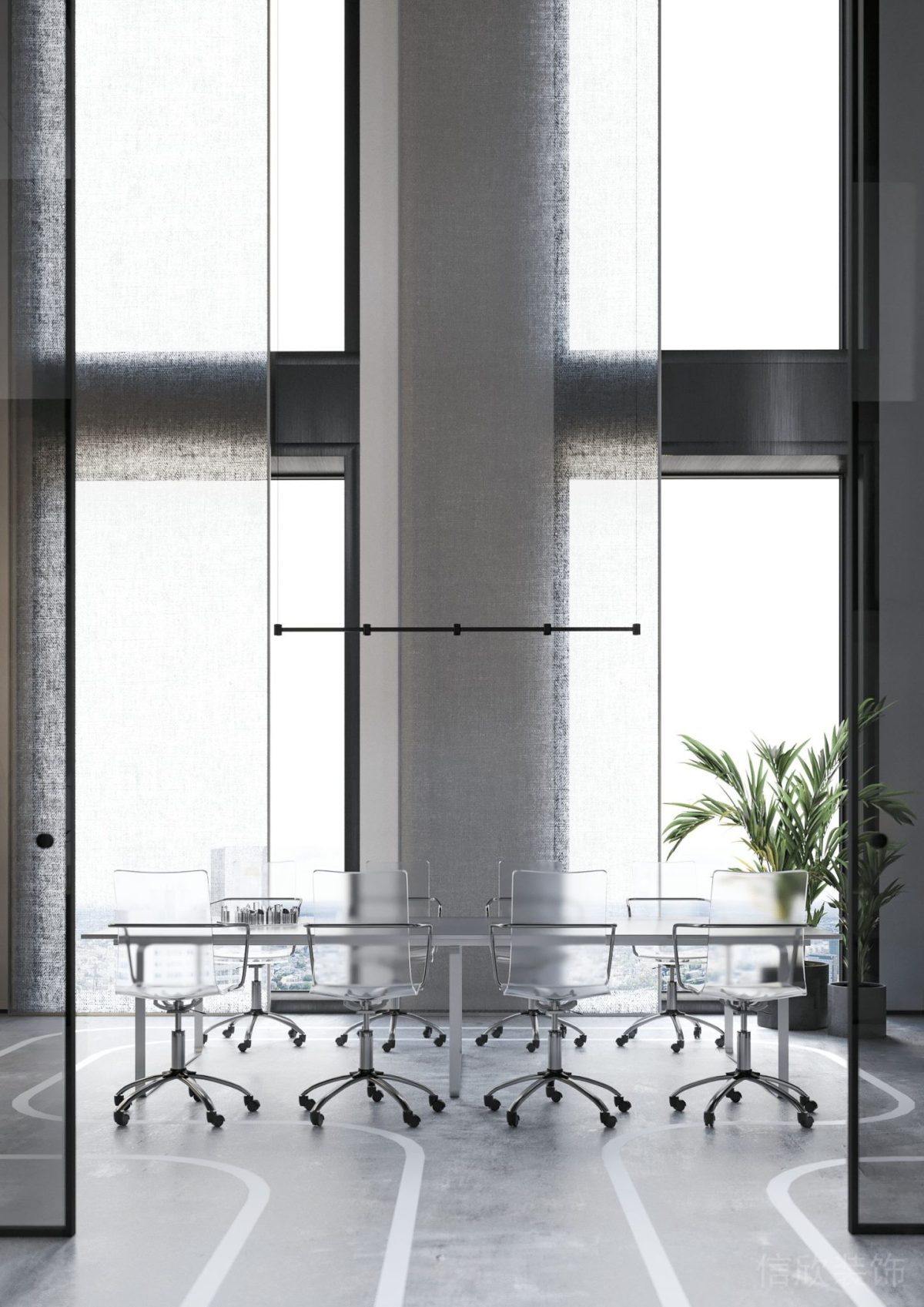高級(jí)灰色系簡(jiǎn)約風(fēng)辦公空間會(huì)議室裝修設(shè)計(jì)