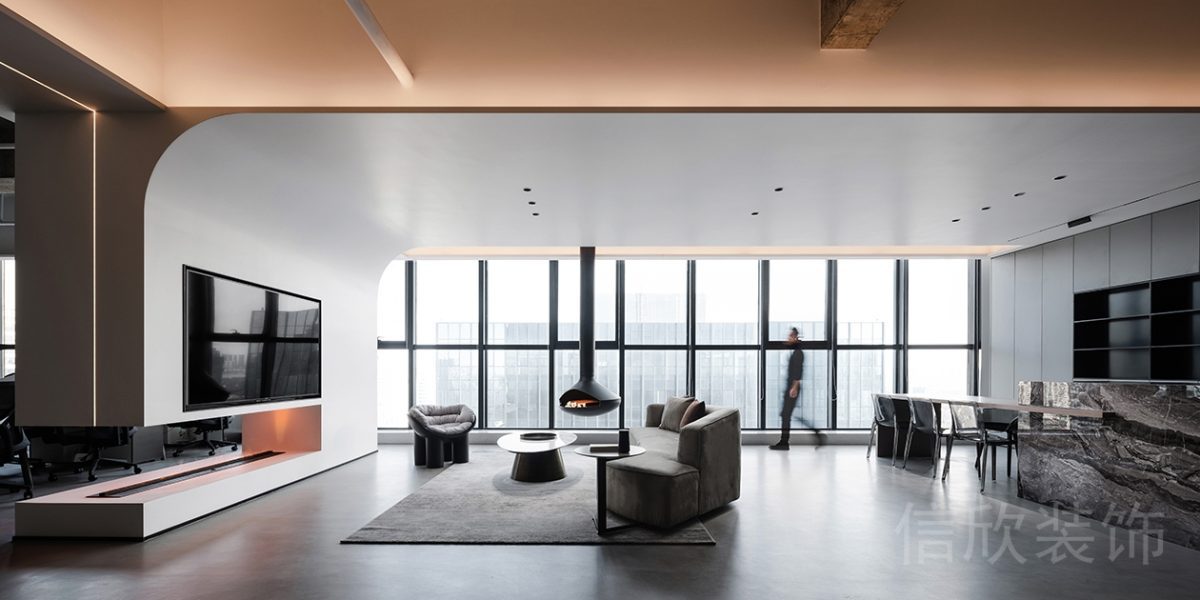 黑白灰現(xiàn)代風(fēng)格辦公空間接待區(qū)裝修設(shè)計(jì)