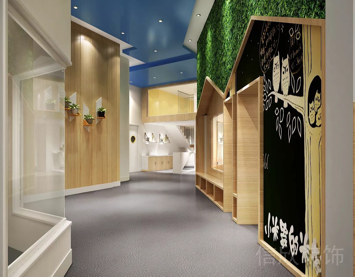 Halo廣場(chǎng)紅黃藍(lán)親子園走廊