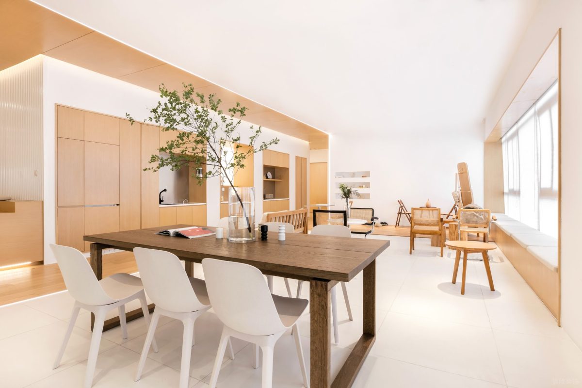 客戶(hù)洽談室開(kāi)放式區(qū)域木質(zhì)日系風(fēng)效果