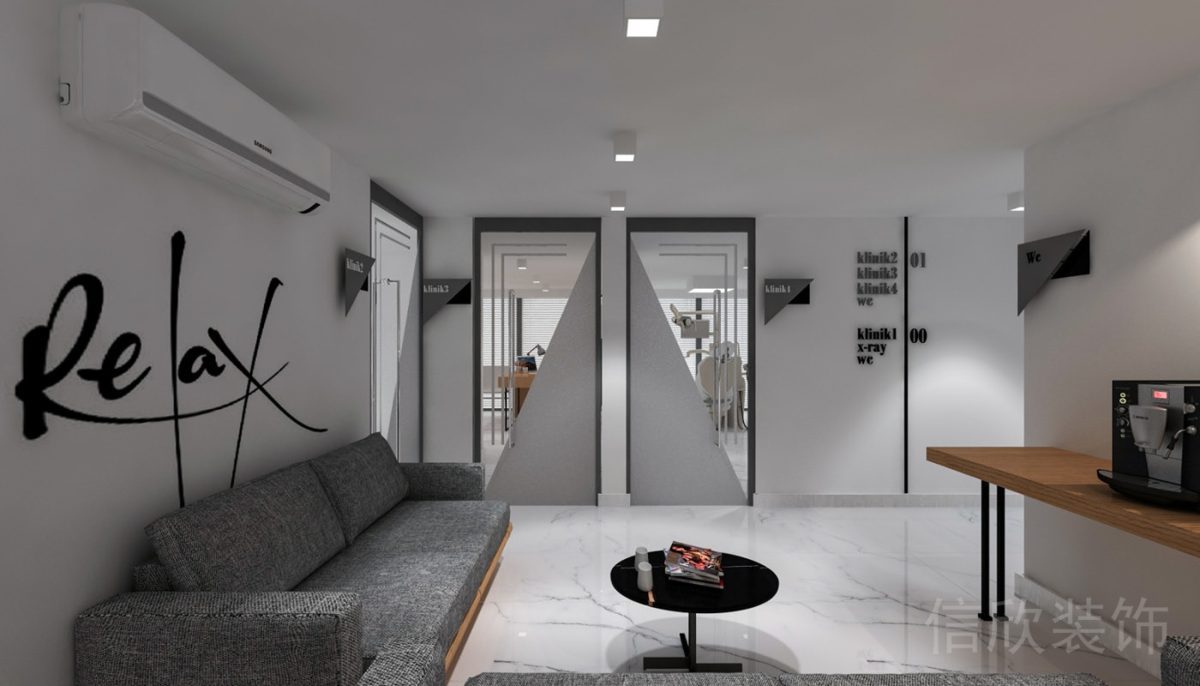 諾德大廈口腔中心患者休息區(qū)大理石瓷磚