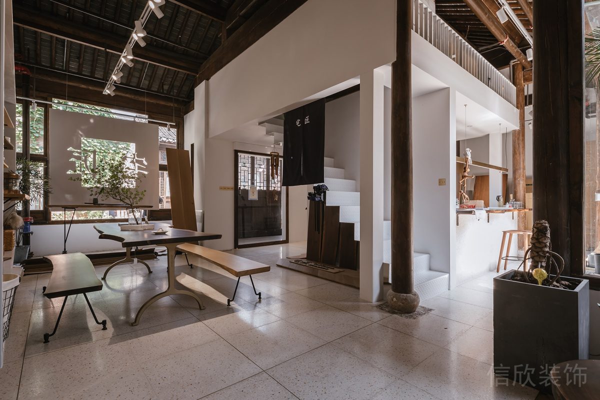 水磨石墻柱一體式休息區(qū)設(shè)計(jì)