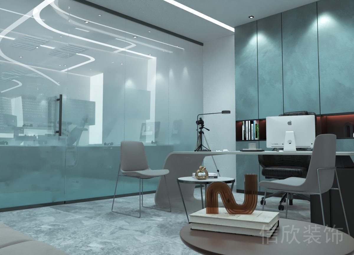 商務(wù)辦公區(qū)域灰綠色清新工作區(qū)域設(shè)計