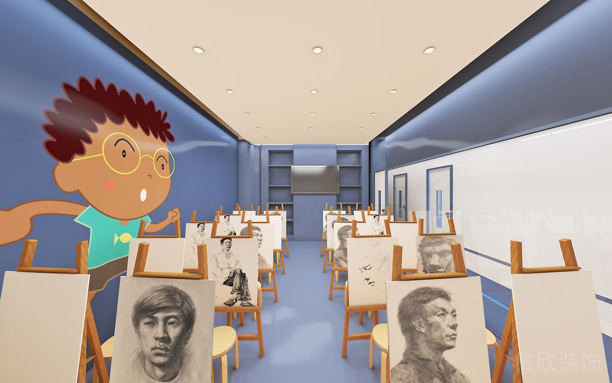 深圳藍(lán)眼睛美術(shù)培訓(xùn)中心培訓(xùn)教室裝修