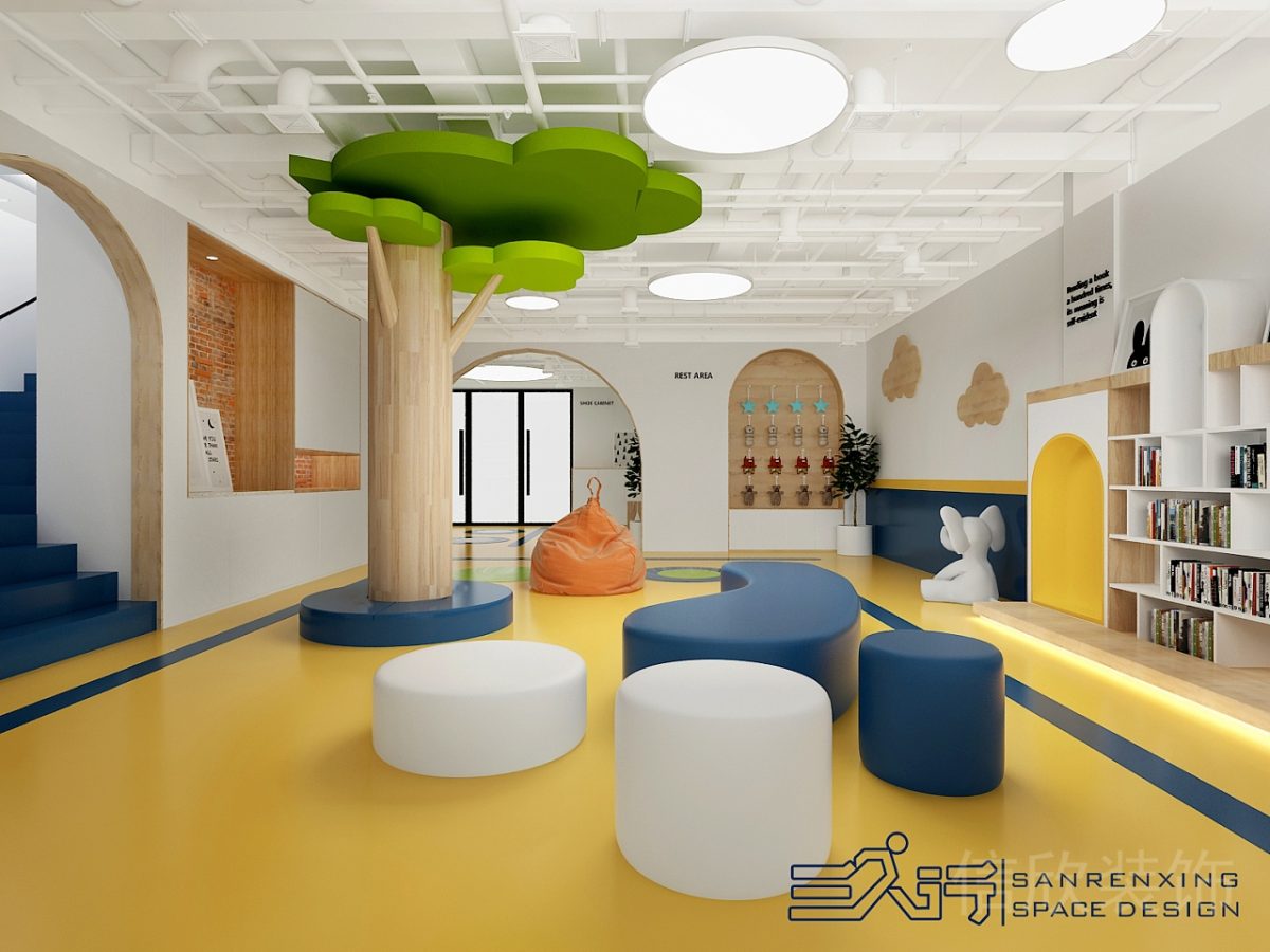 早教中心裝修設(shè)計(jì)休息室智慧樹環(huán)形椅