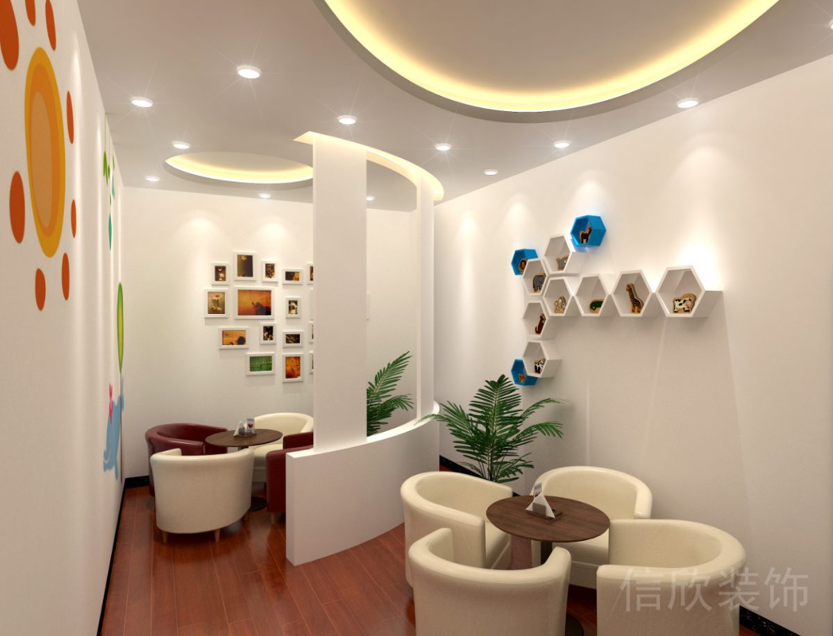 深圳市羅湖區(qū)東門海豚街國(guó)際少兒鋼琴培訓(xùn)中心洽談區(qū)園洞天花吊頂裝修