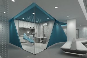 深圳市l(wèi)型區(qū)域落地玻璃幾何機構過道裝修