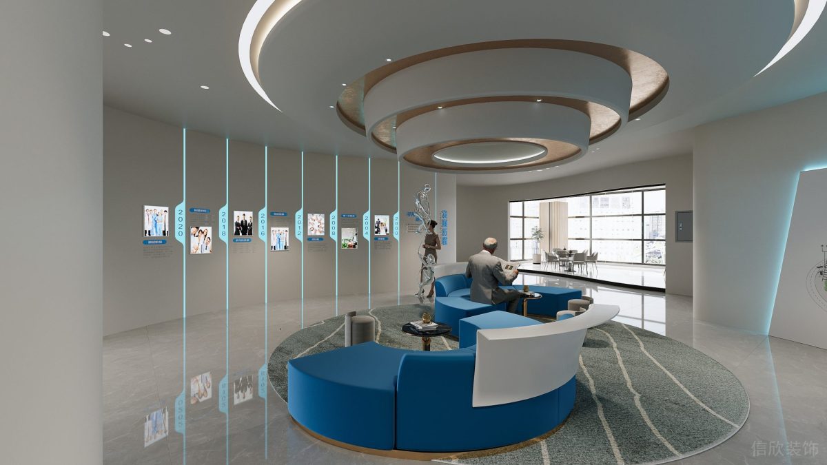 現(xiàn)代簡約風(fēng)辦公接待區(qū)裝修設(shè)計 展示區(qū)墻面