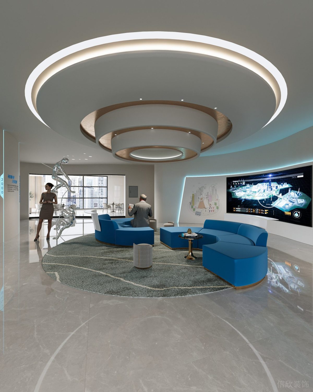 現(xiàn)代簡(jiǎn)約風(fēng)辦公接待區(qū)裝修設(shè)計(jì) 展示區(qū)