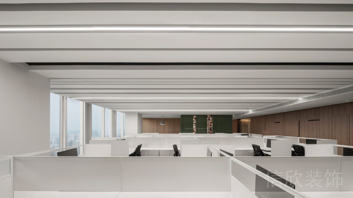現(xiàn)代簡(jiǎn)約風(fēng)大型隔間辦公室效果圖
