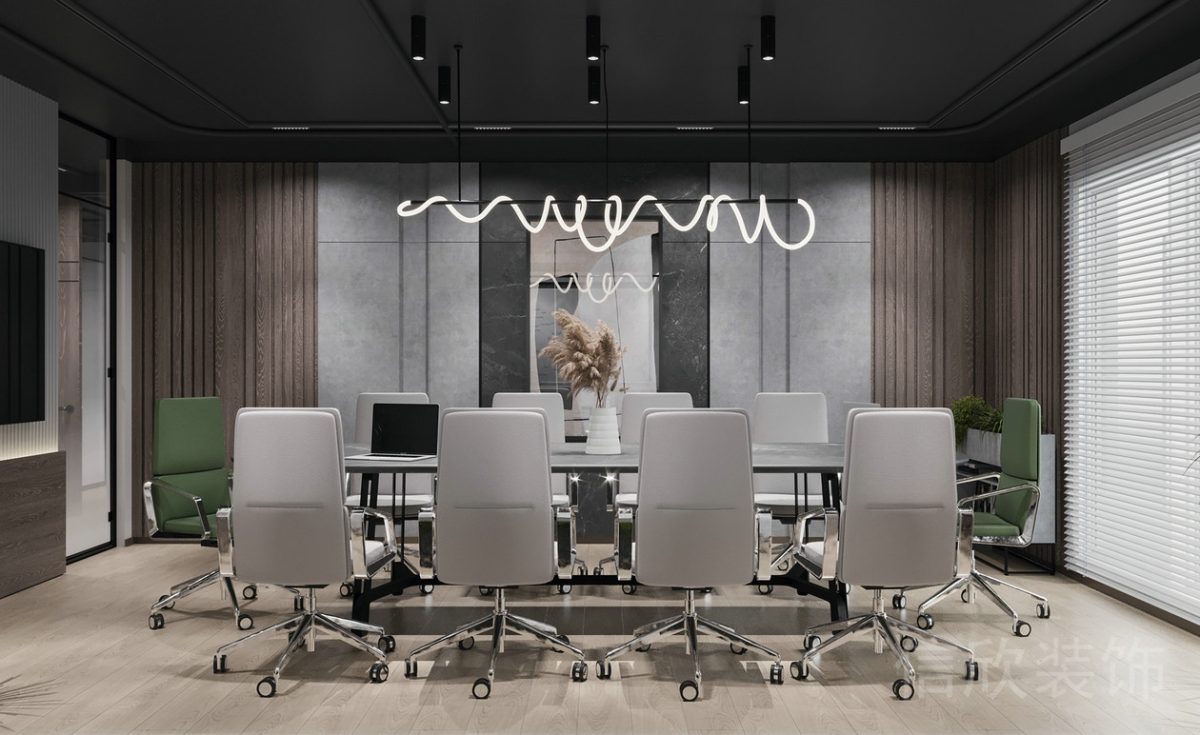 現(xiàn)代輕奢風(fēng)格辦公空間小會議室裝修設(shè)計