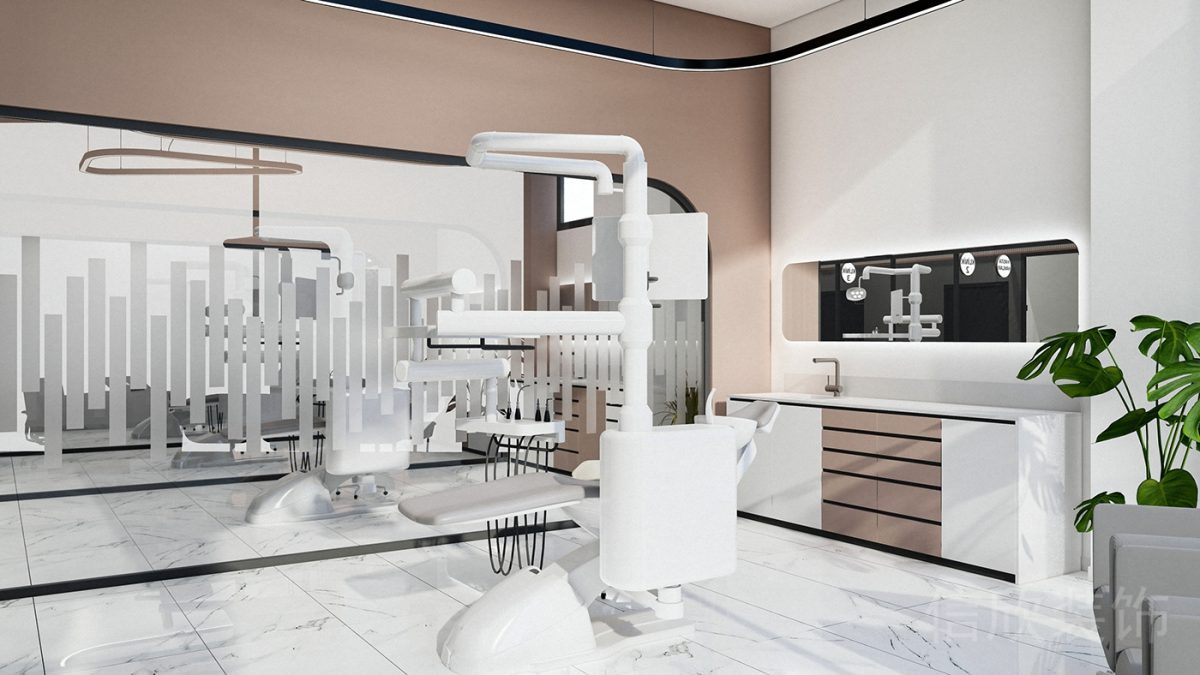 消毒洗手臺多格收納設計純白衛(wèi)生器械門診口腔裝修