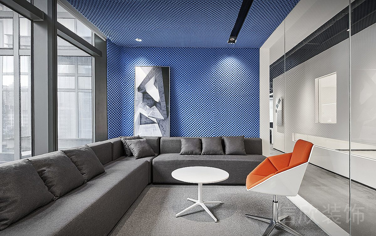 休息區(qū)過道走廊內(nèi)嵌式沙發(fā)黑色真皮