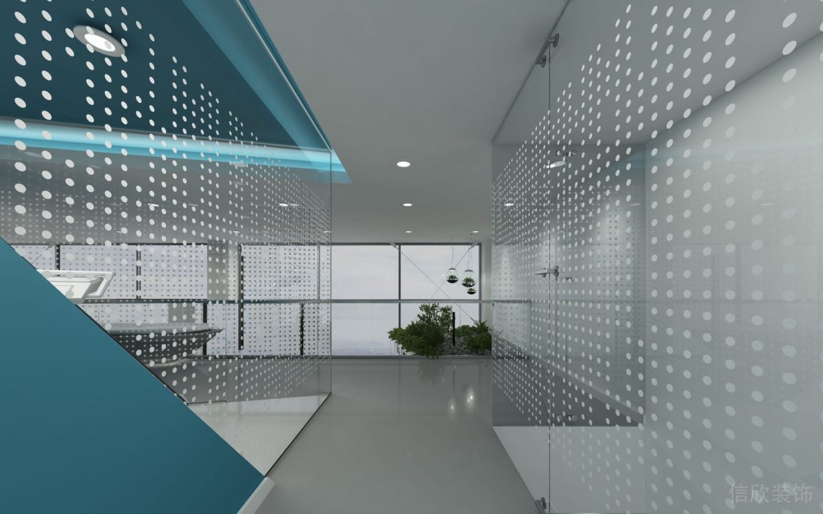 牙科機(jī)構(gòu)波點(diǎn)落地玻璃通體過(guò)道走廊設(shè)計(jì)