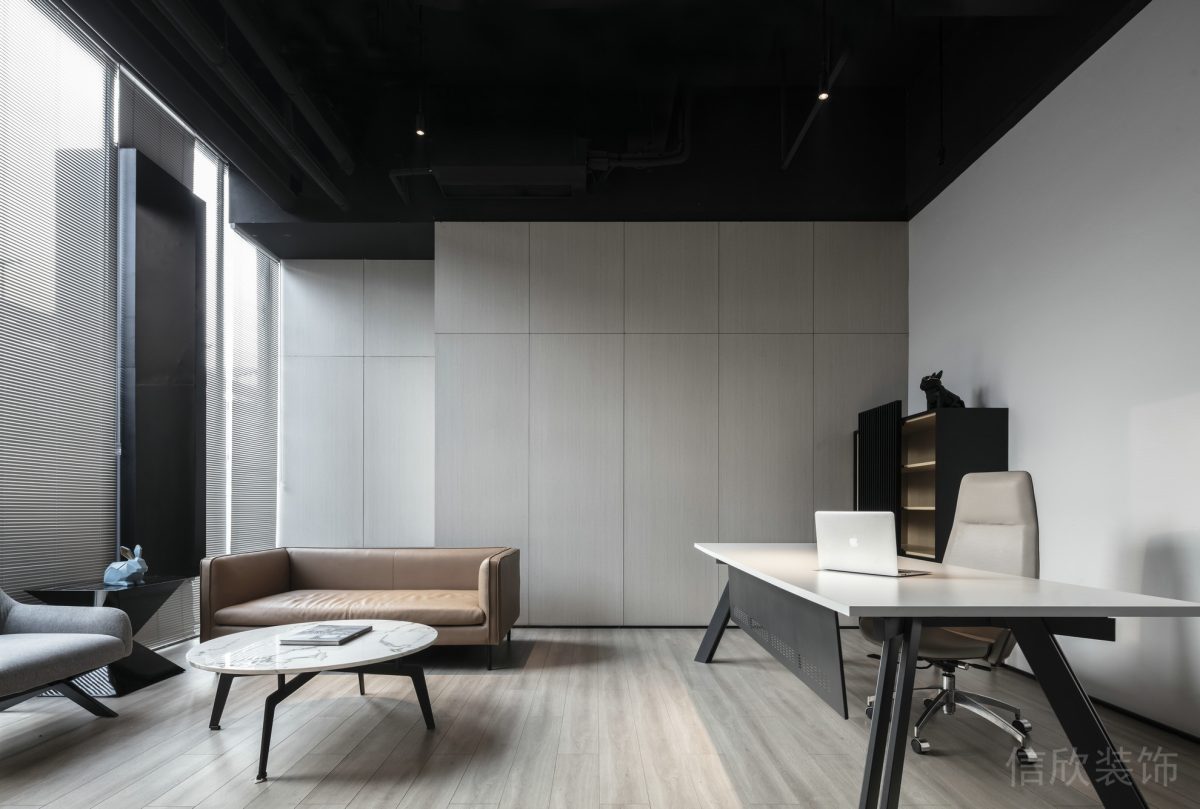 原宿風(fēng)日式空間辦公室大理石真皮沙發(fā)