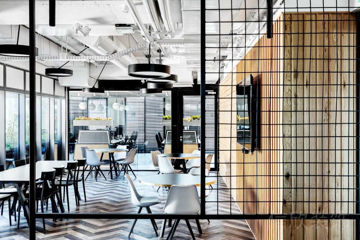 藝術(shù)簡(jiǎn)約風(fēng)辦公空間開放洽談區(qū)金屬隔斷設(shè)計(jì)