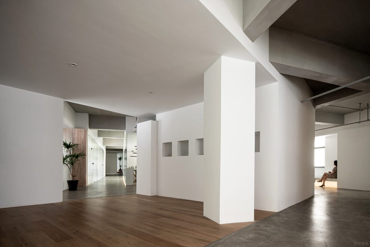 幾何簡(jiǎn)約創(chuàng)意風(fēng)格辦公室木質(zhì)走廊設(shè)計(jì)效果