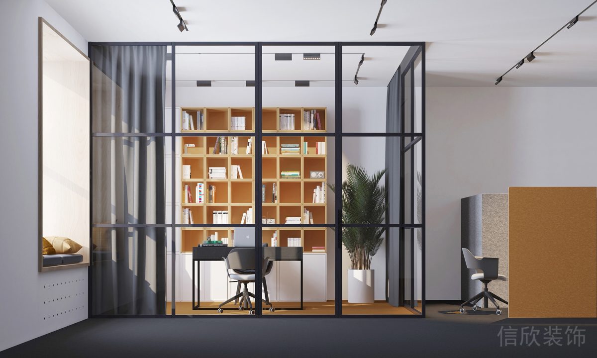 總裁辦公室門前過道咨詢招待木飾面設計