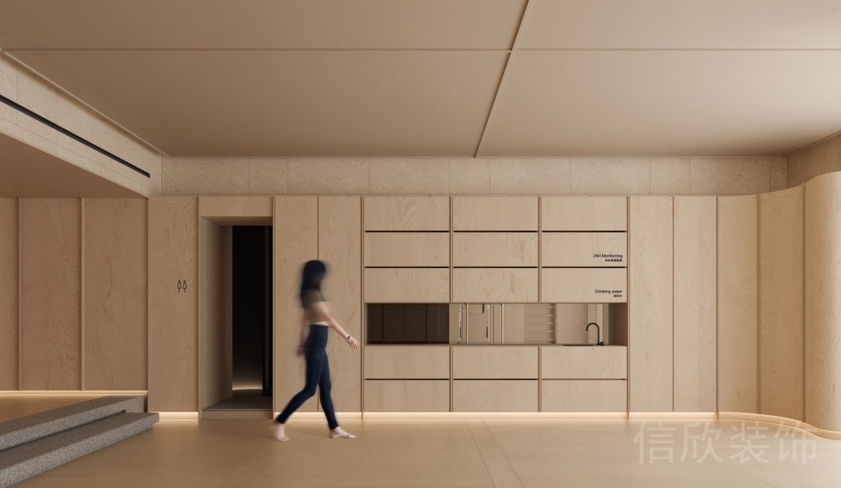 多功能收納木柜普拉提教室收納區(qū)茶水間設(shè)計