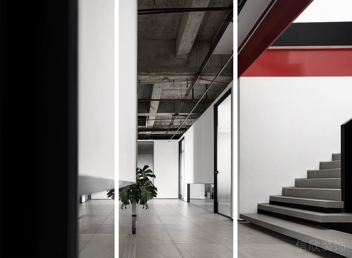 大理石地磚工業(yè)風天花板辦公室設計