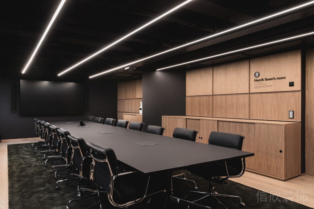 楓木設(shè)計長桌黑色商務(wù)風辦公室