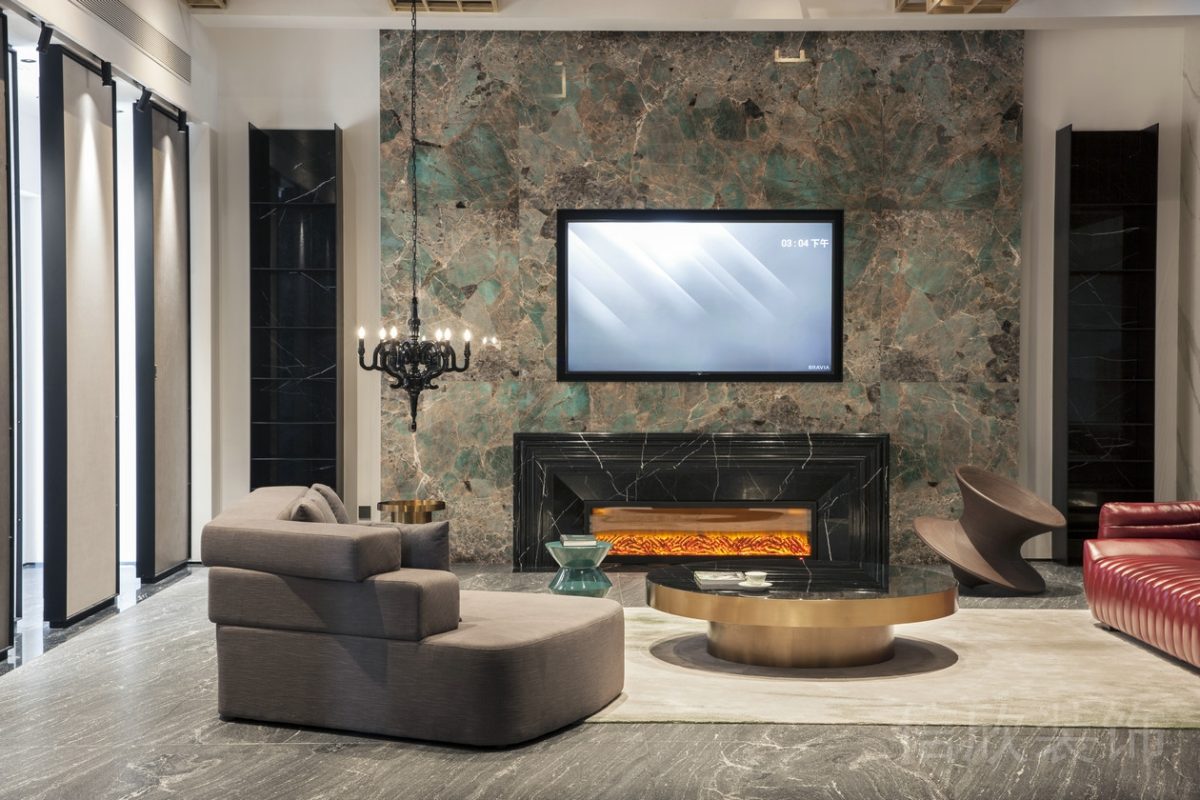 公共開放式休息區(qū)大理石設計天花吊頂