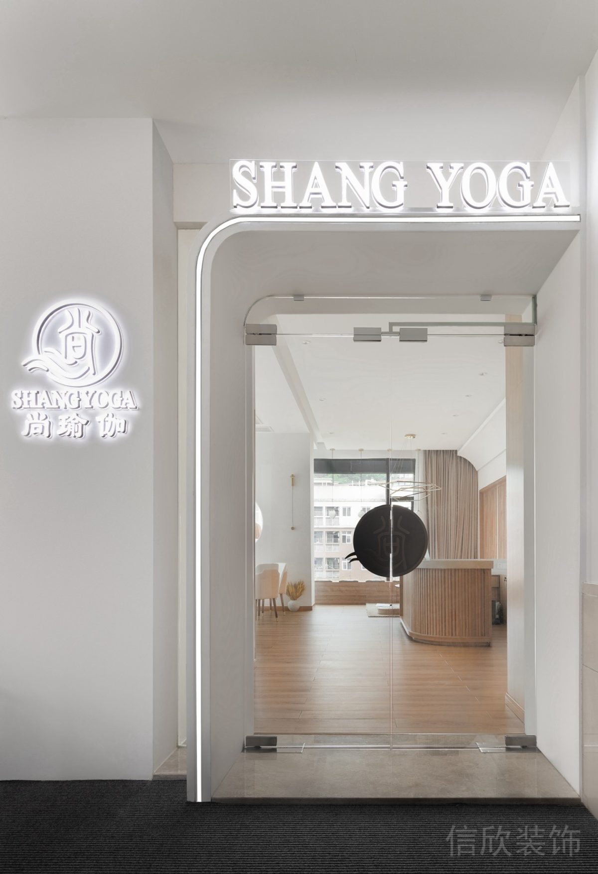 弧形門框led燈設(shè)計(jì)瑜伽機(jī)構(gòu)效果圖