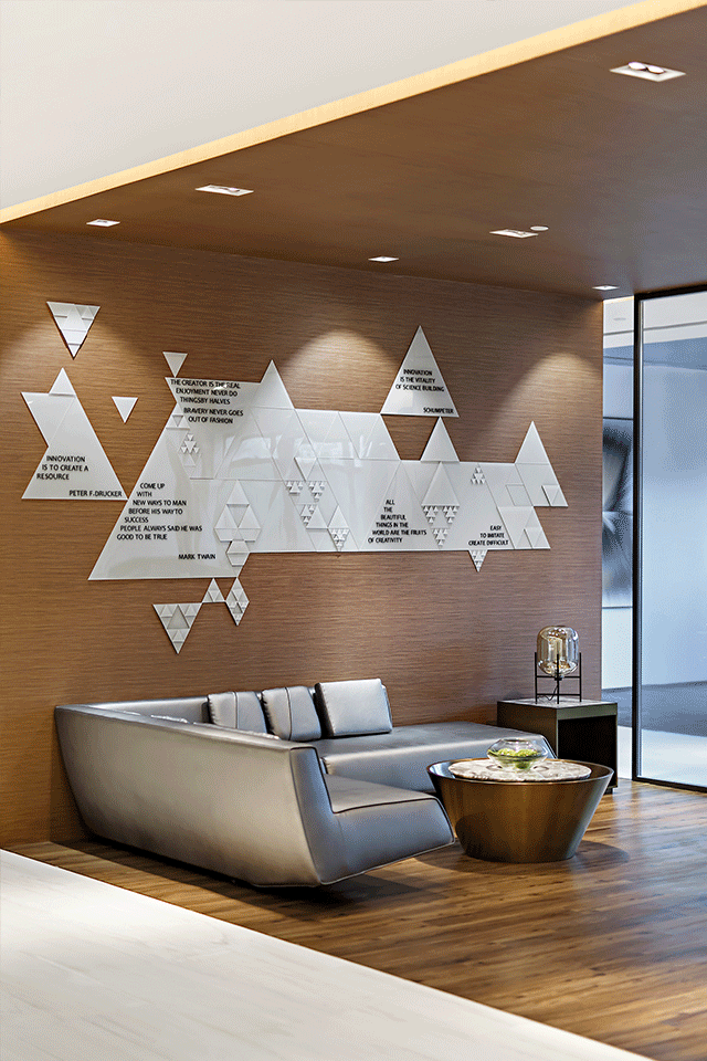 幾何創(chuàng)意墻體裝修辦公室休息區(qū)設(shè)計(jì)