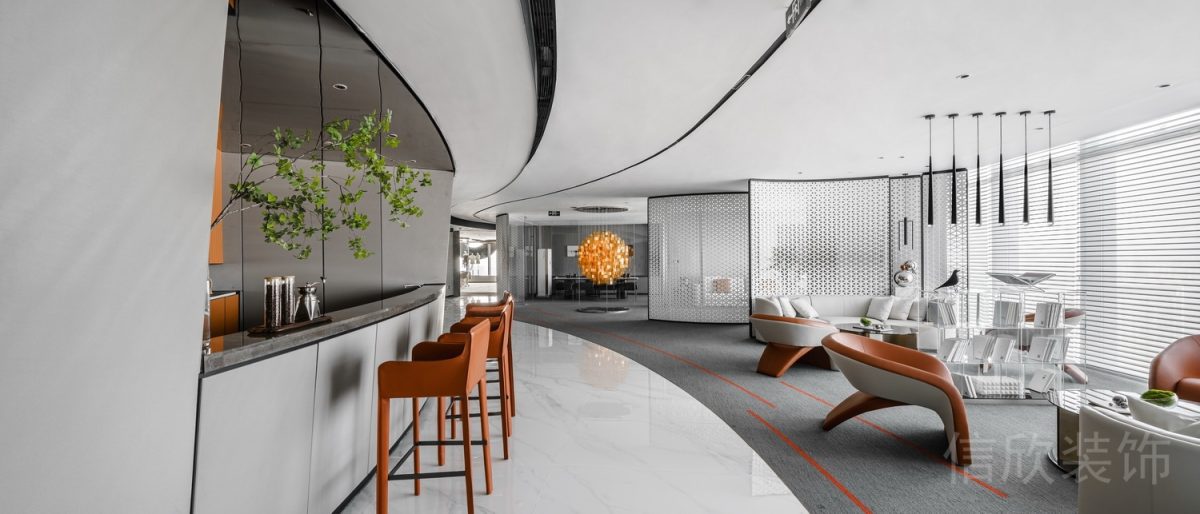 簡約風(fēng)環(huán)形吧臺大理石桌板設(shè)計