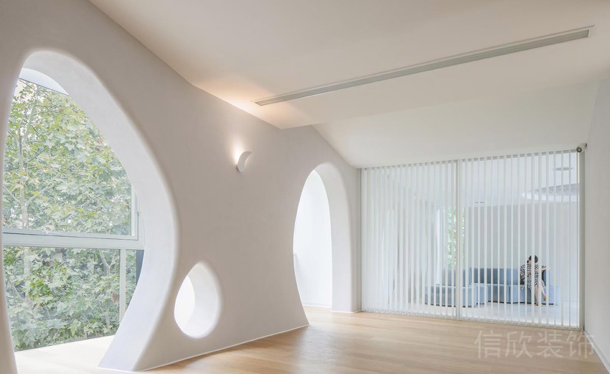 鏤空樹洞開放式瑜伽機構(gòu)裝修設(shè)計多功能教室