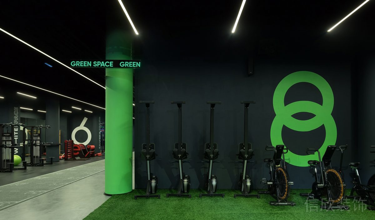 綠色健身房單車有氧區(qū)器械設(shè)計圖